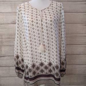 Lucy&Laurel top size large color cream and browm